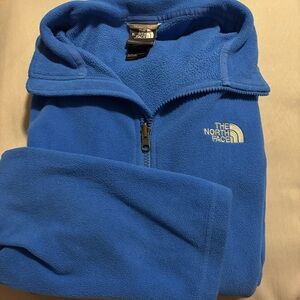 The North Face Blue Fleece with Yellow Logo